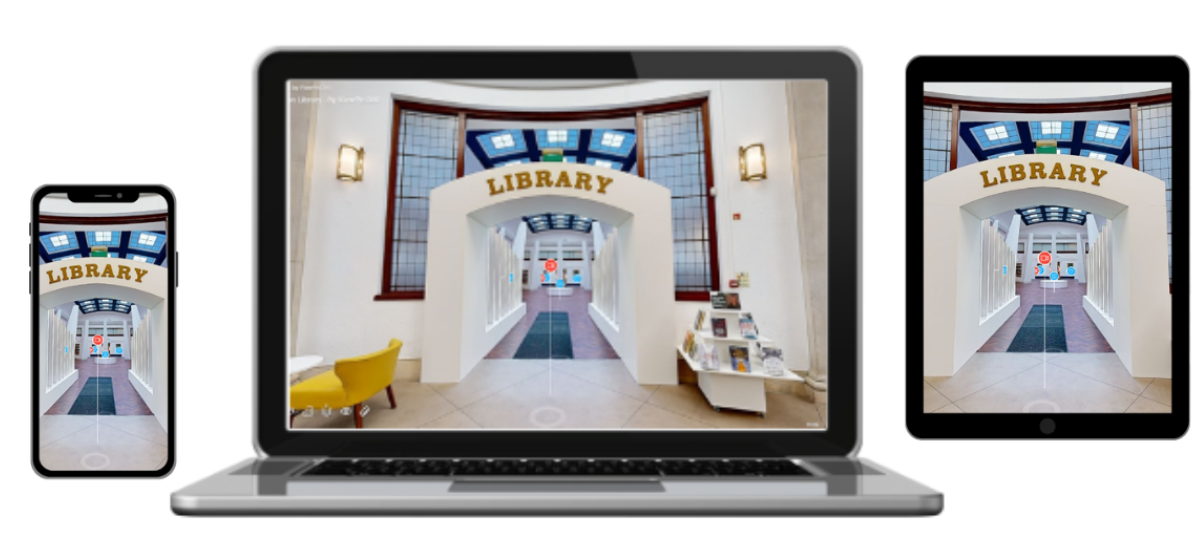 Virtual tour running on laptop, mobile and tablet